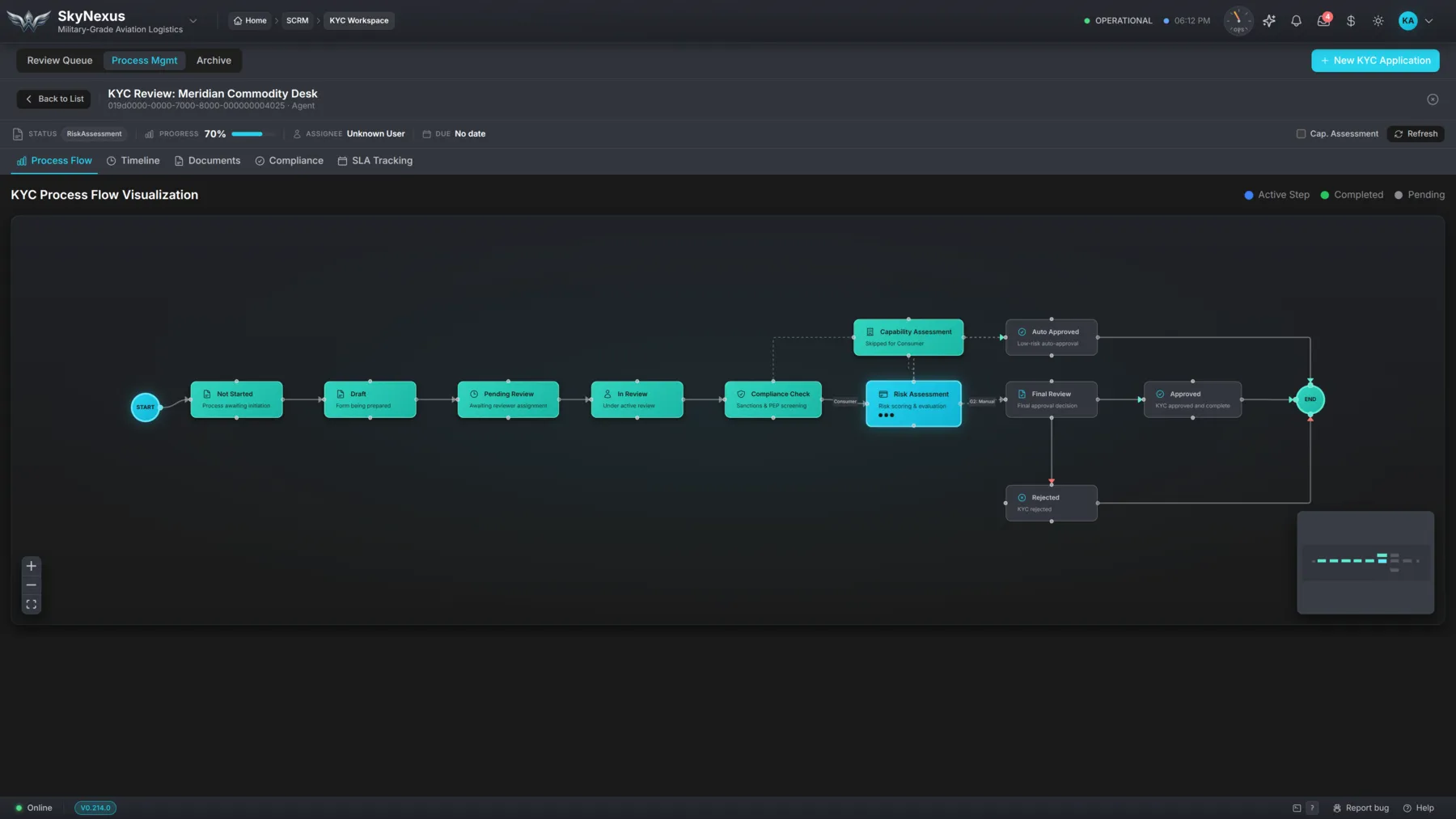 KYC process flow visualisation